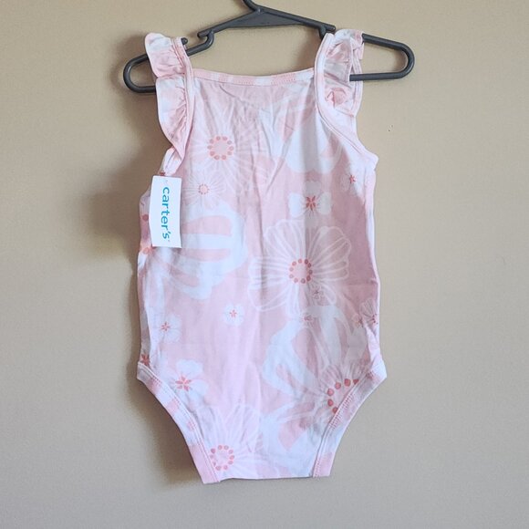Carters - Pink Floral Bodysuit /Onesie Size 18 Months NWT - Picture 3 of 6